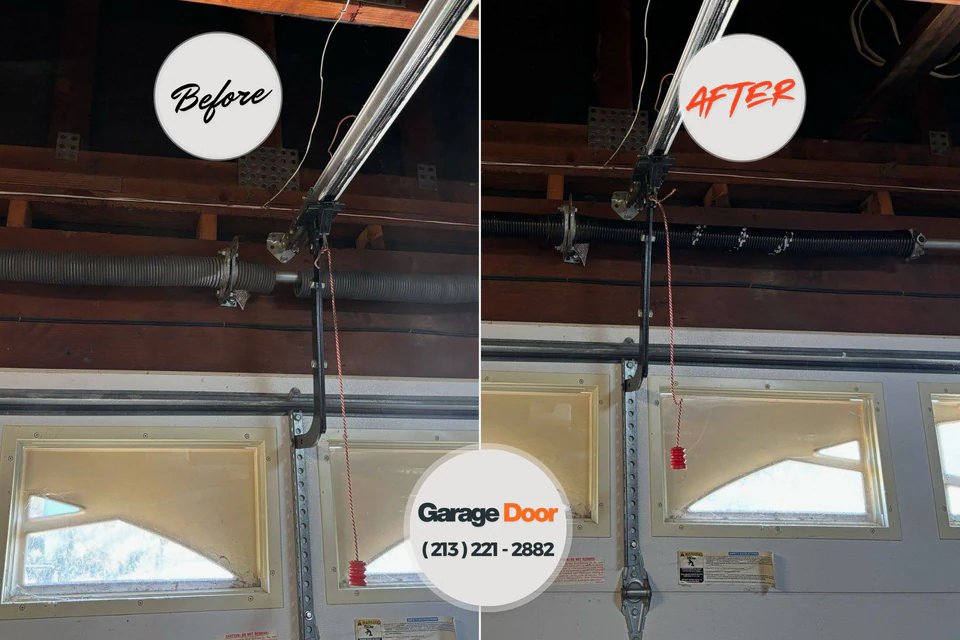 Before and after: Garage Door Emergency Repair Mineral Springs, NC